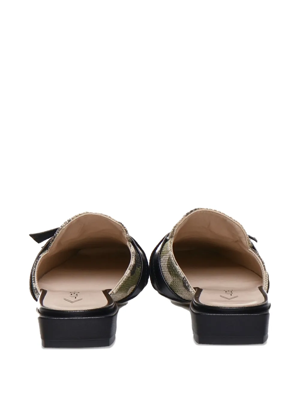 ALCHIMIA camouflage-patterern mules Black