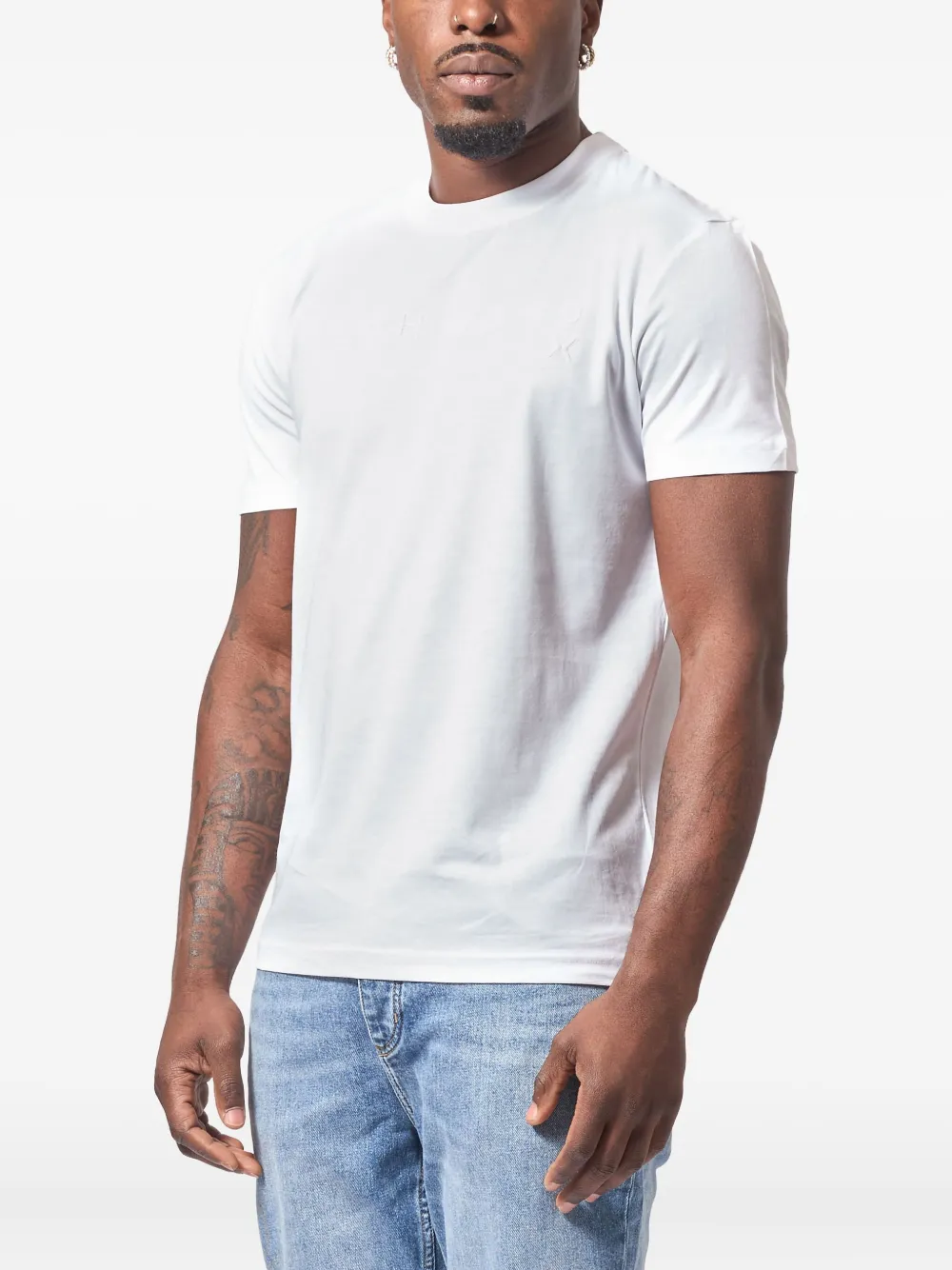John Richmond T-shirt met logo-reliëf Wit
