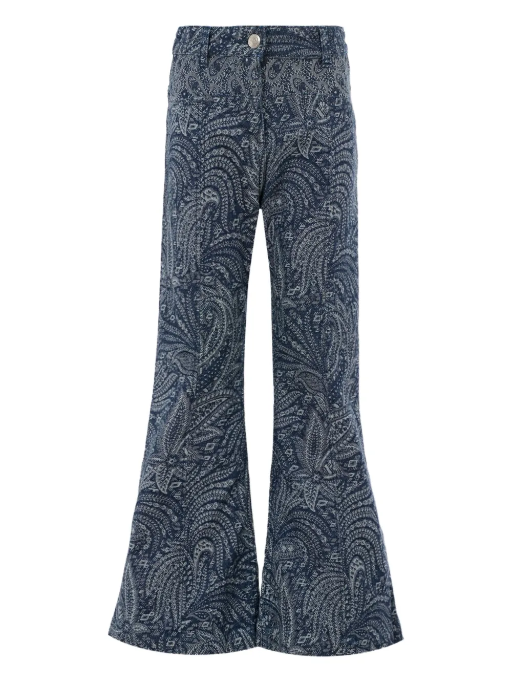 ETRO KIDS paisley flared jeans Blauw