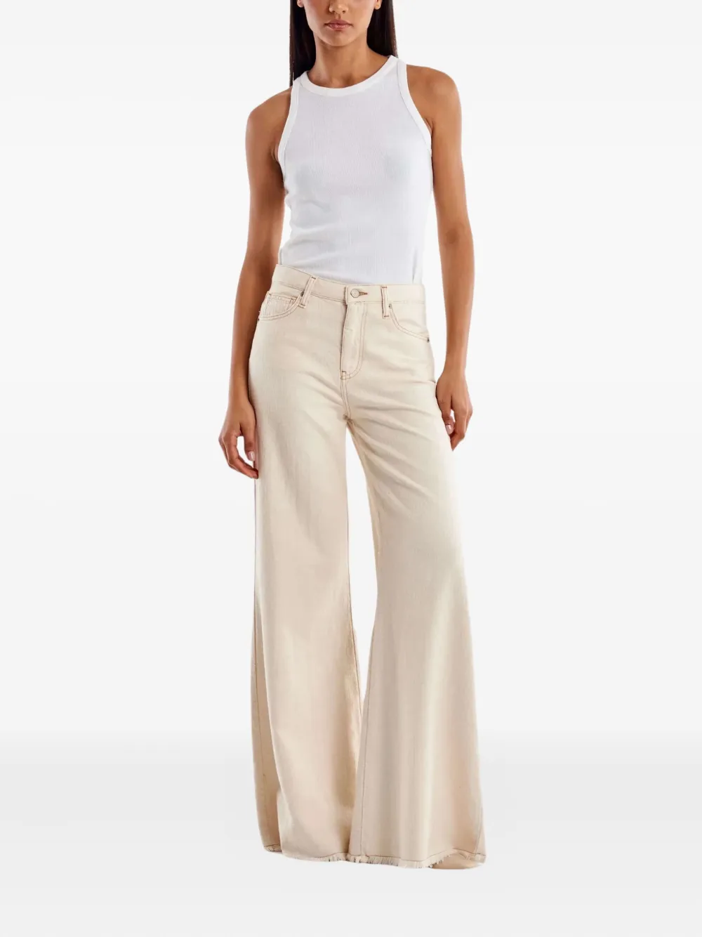 VICOLO cotton flared jeans - Beige