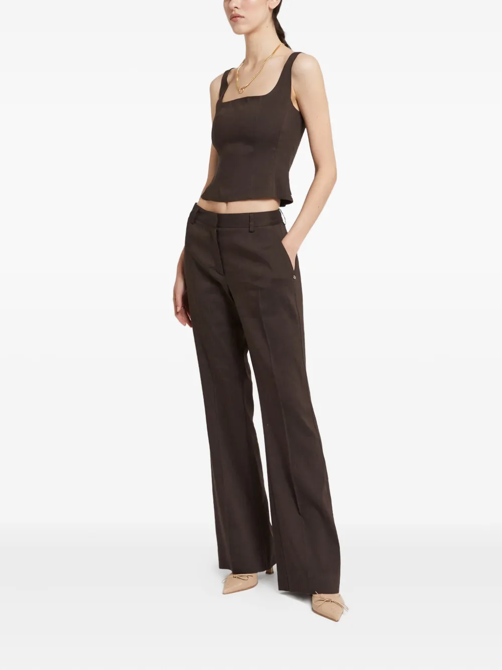 Ottod'Ame linen-blend trousers - Bruin