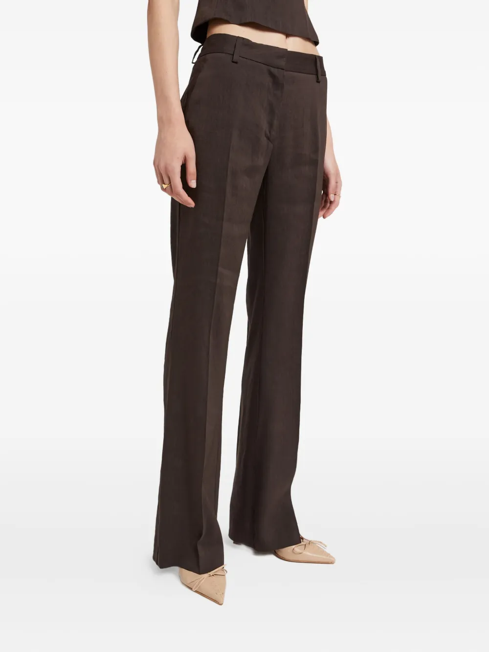 Ottod'Ame Broek van linnenblend Bruin