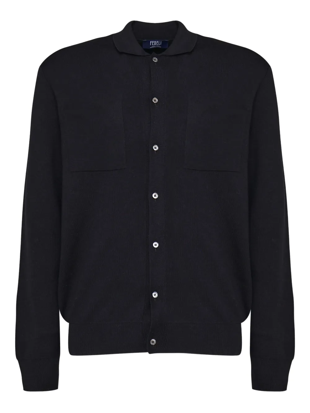 Fedeli polo-neck double-pocket sweater Zwart
