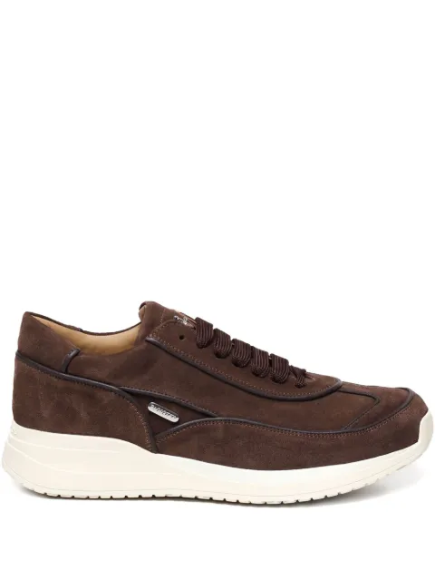 Cesare Paciotti metallic-logo suede trainers