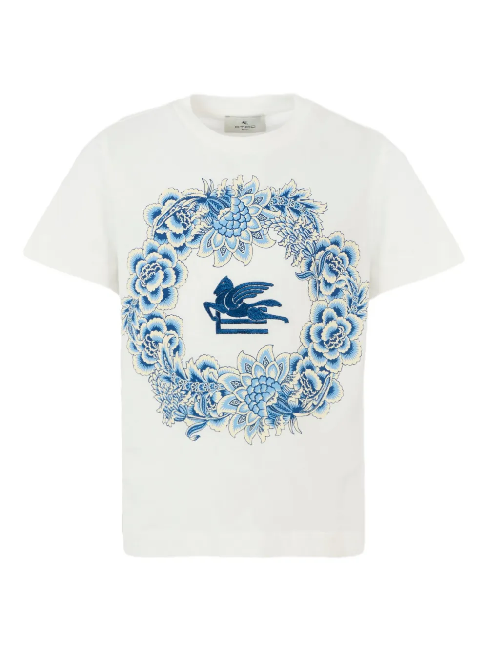 ETRO KIDS Pegaso-embroidered T-shirt Beige