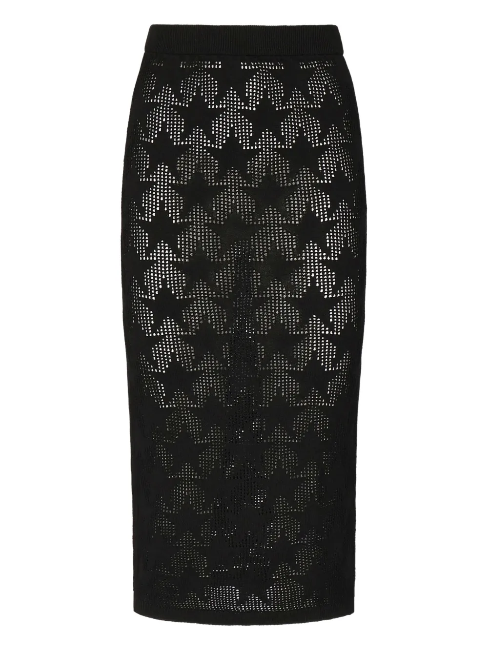 Akep star-motif knit midi fitted skirt | Black | Image 1