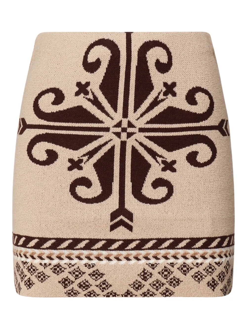 geometric-pattern knit skirt