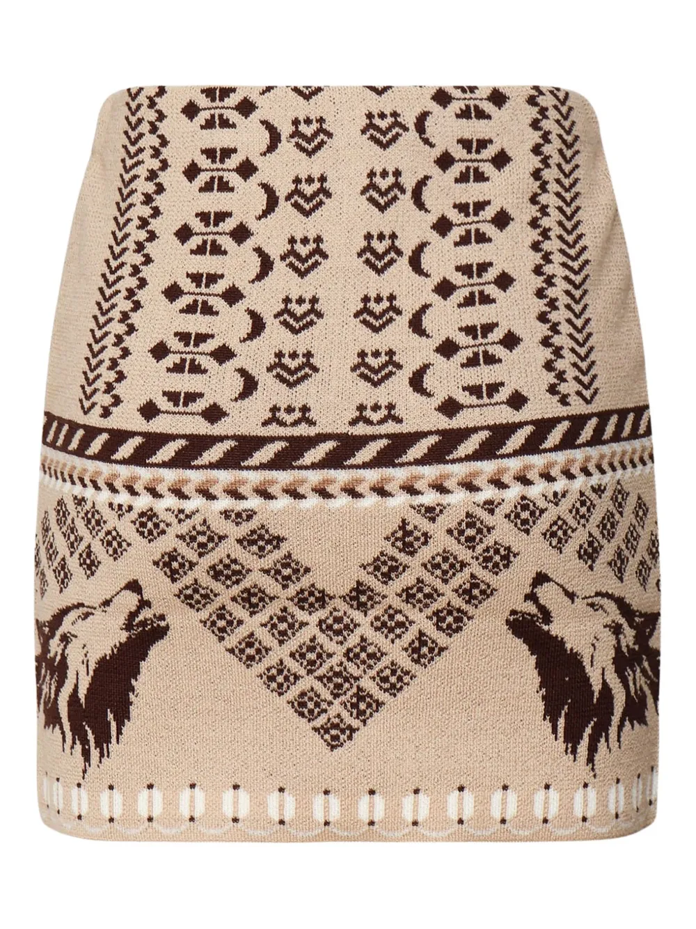 Akep geometric-pattern knit skirt - Bruin