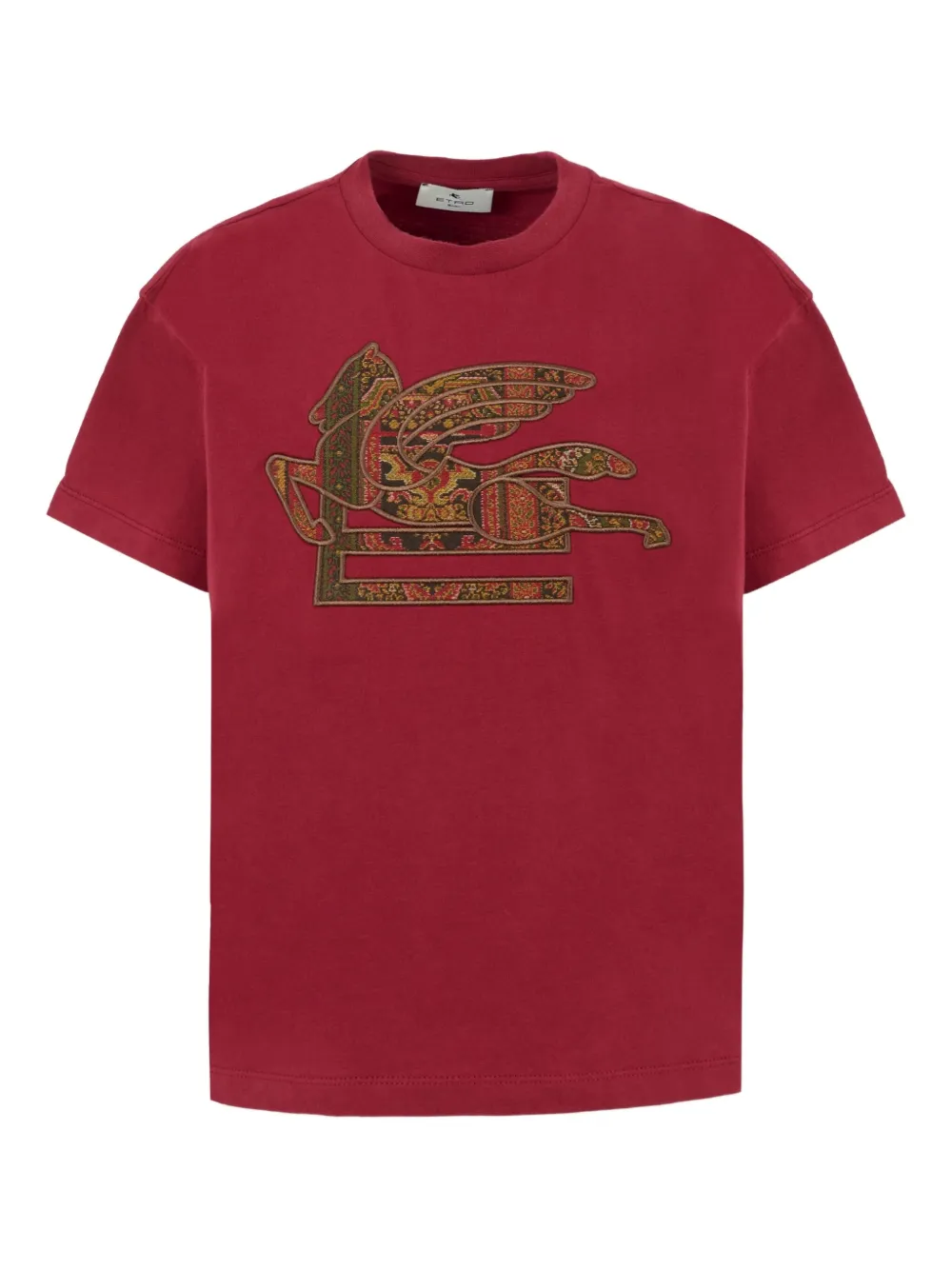 ETRO KIDS Katoenen T-shirt met borduurwerk Rood