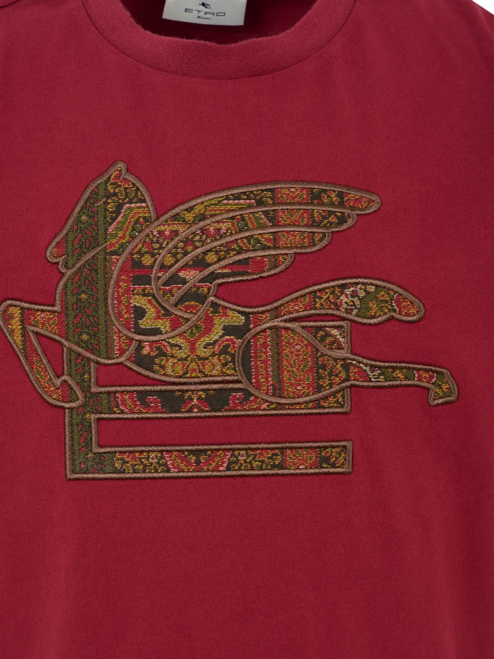 ETRO KIDS Katoenen T-shirt met borduurwerk Rood