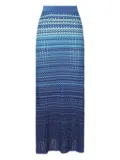 Akep wavy-pattern knit skirt - Blue