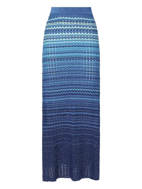 Akep wavy-pattern knit skirt