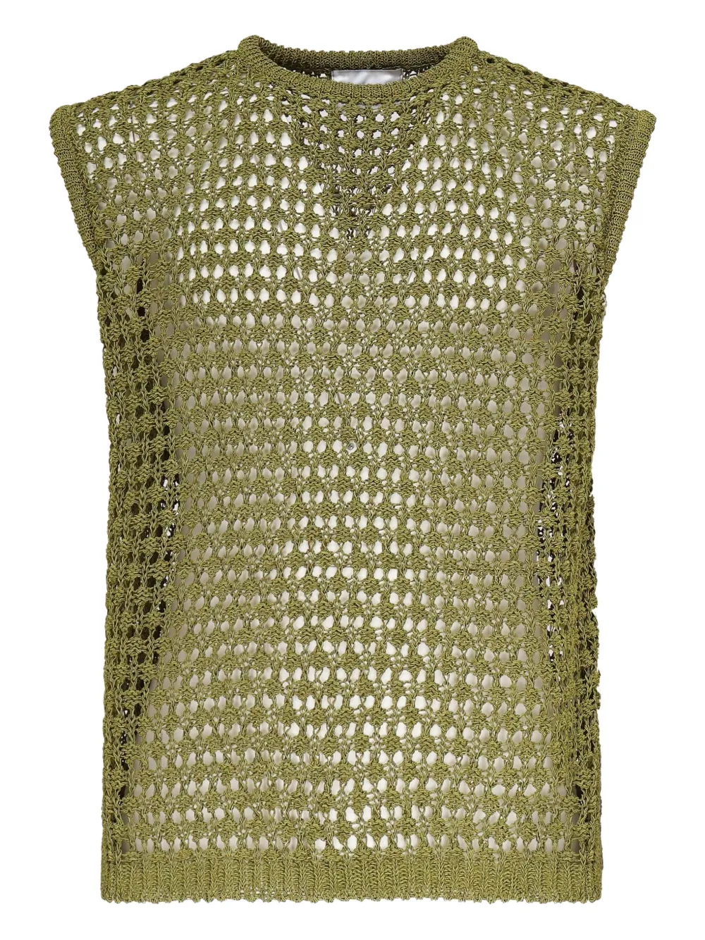 Bonsai knitted-mesh sleeveless tank top | Green | Image 1