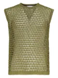 Bonsai knitted-mesh sleeveless tank top - Green