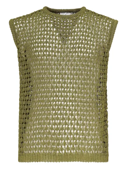 Bonsai knitted-mesh sleeveless tank top