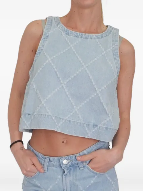 VICOLO diamond-quilted sleeveless top