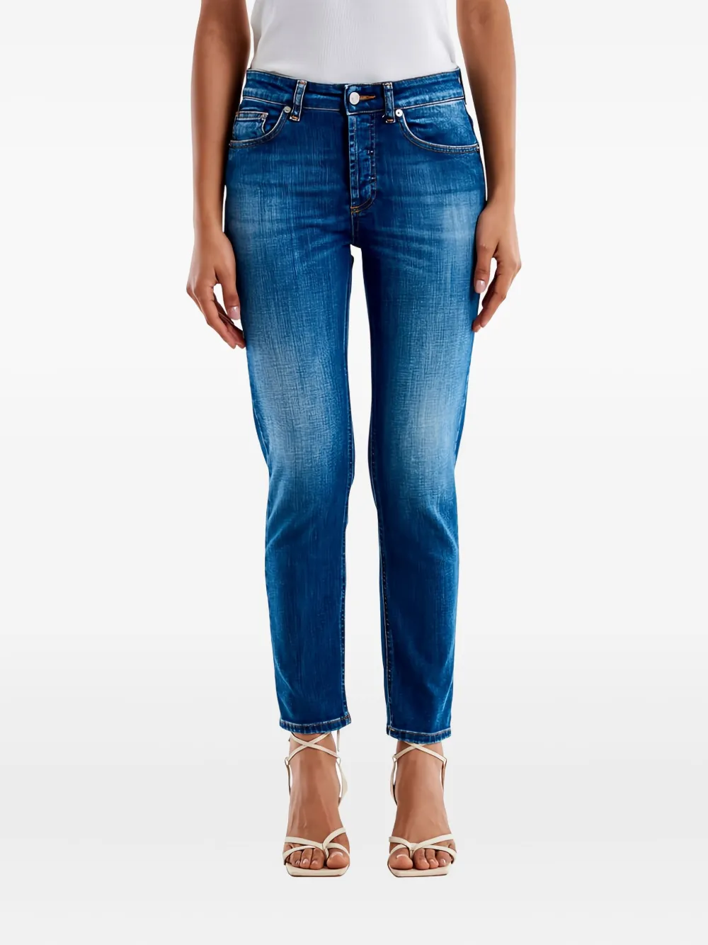 Vicolo Icon Daisy Faded Denim Jeans In Blue