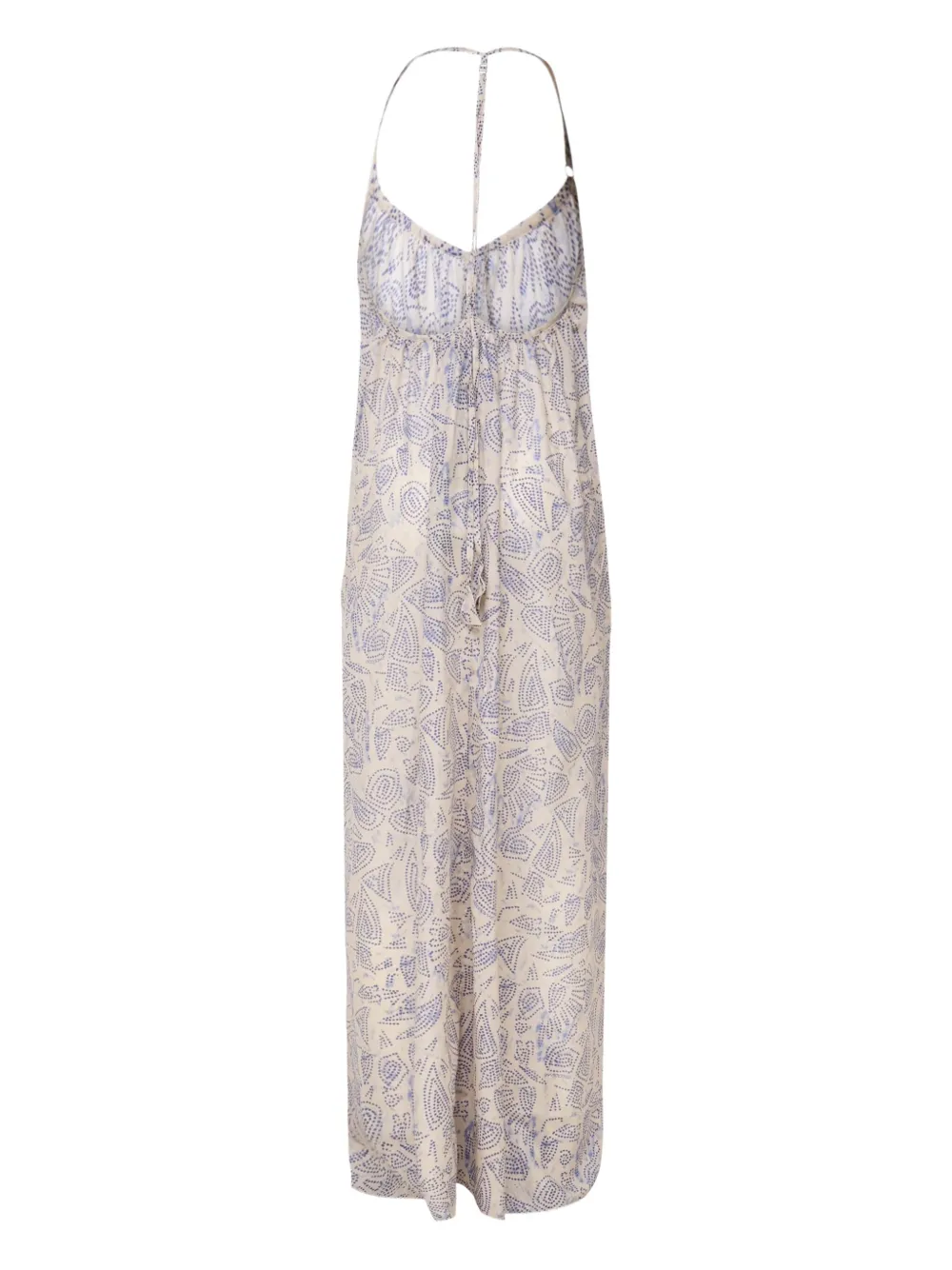 Ottod'ame Printed Halterneck Dress In Gray