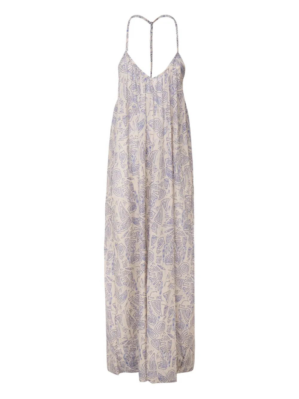 Ottod'ame Printed Halterneck Dress In Gray