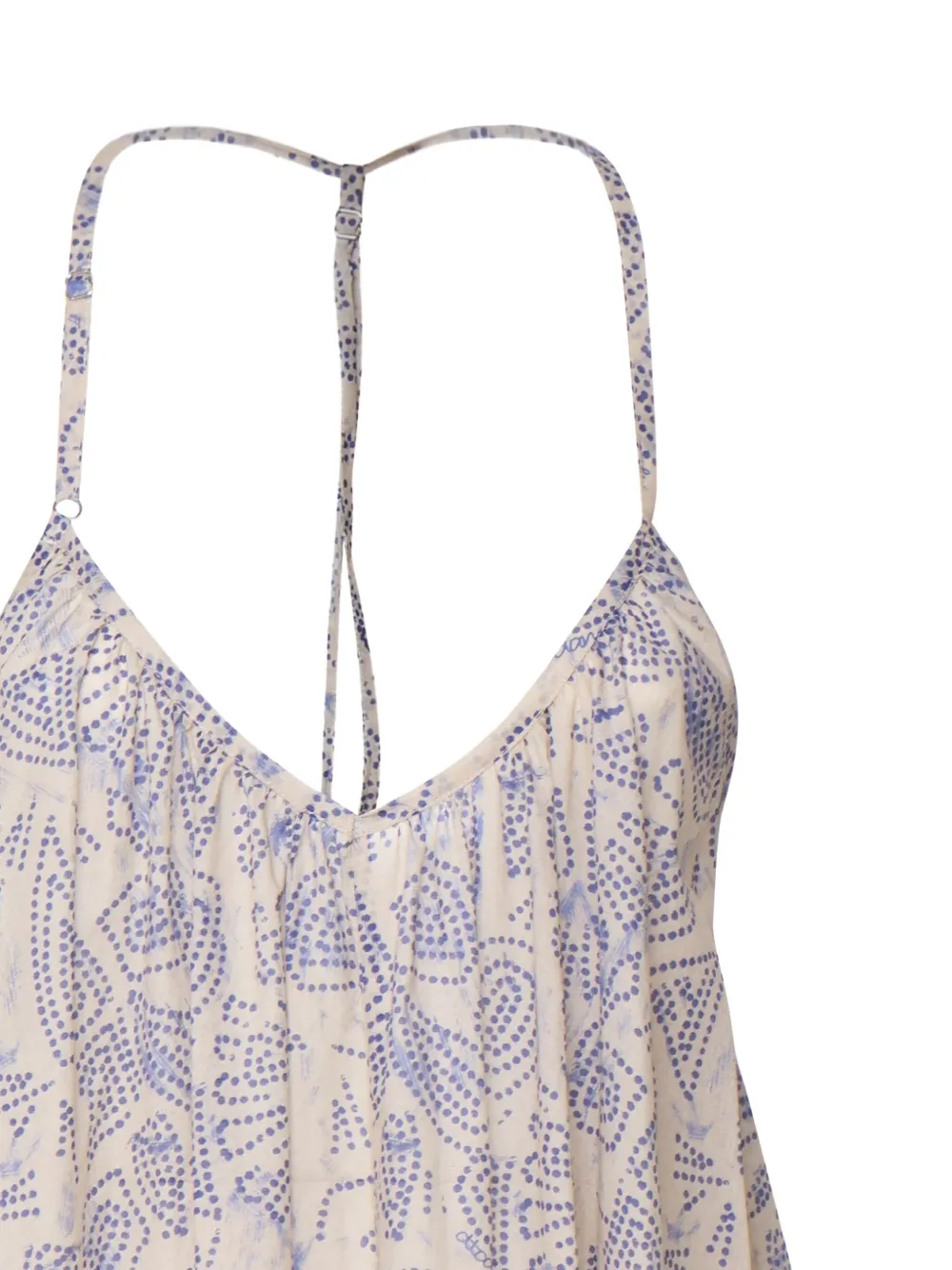 Ottod'ame Printed Halterneck Dress In Gray