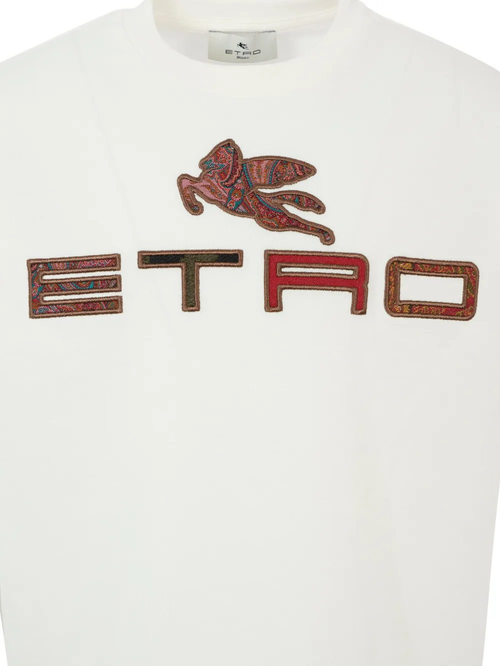 ETRO KIDS T-shirt verfraaid met paisley logo Wit