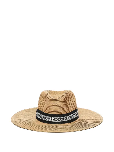 Coccinelle Jolanda monogram-detail raffia hat