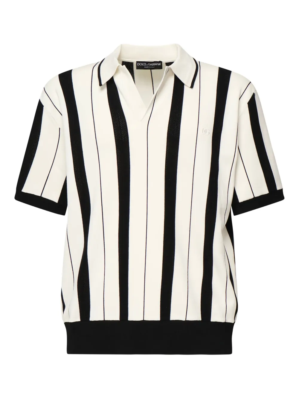 Dolce & Gabbana striped V-neck T-shirt Wit