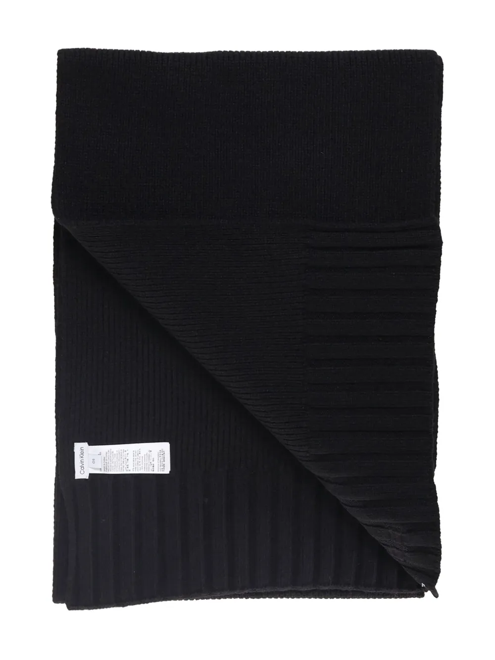 Calvin Klein ribbed knit scarf Zwart