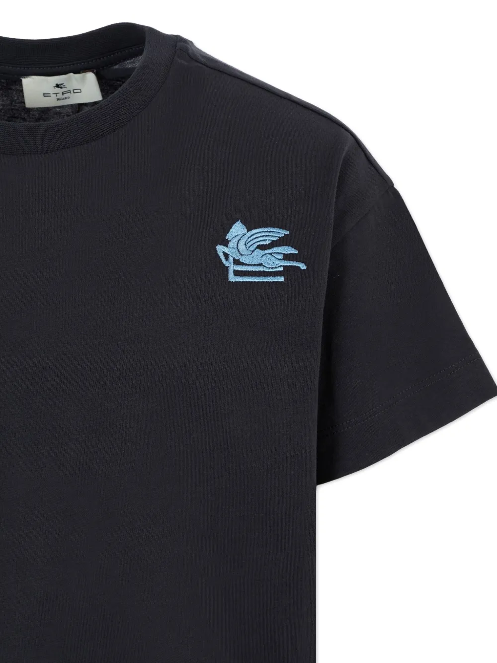ETRO KIDS Pegaso-embroidered cotton T-shirt Zwart