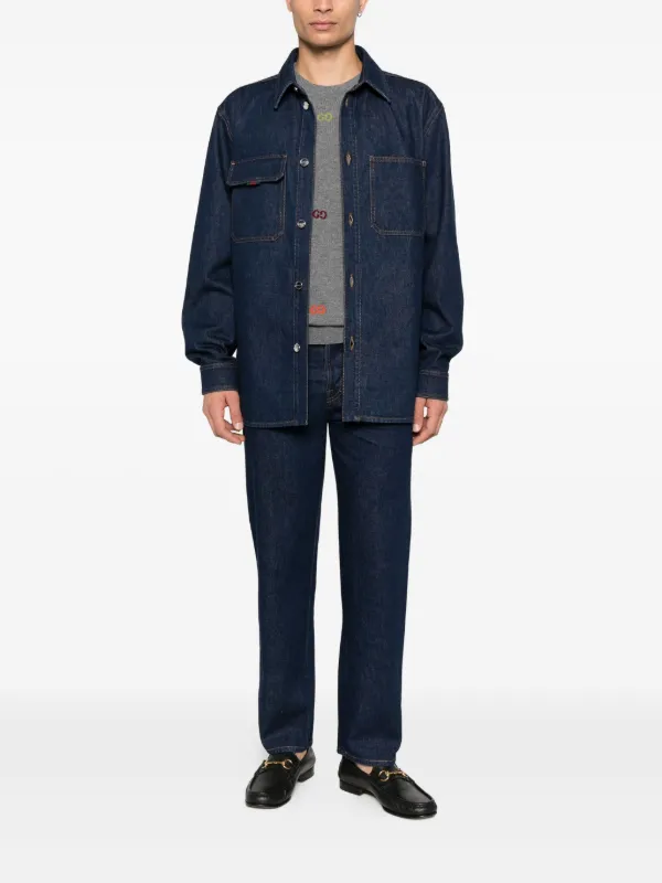 Gucci ボタン デニムシャツ | ブルー | FARFETCH JP