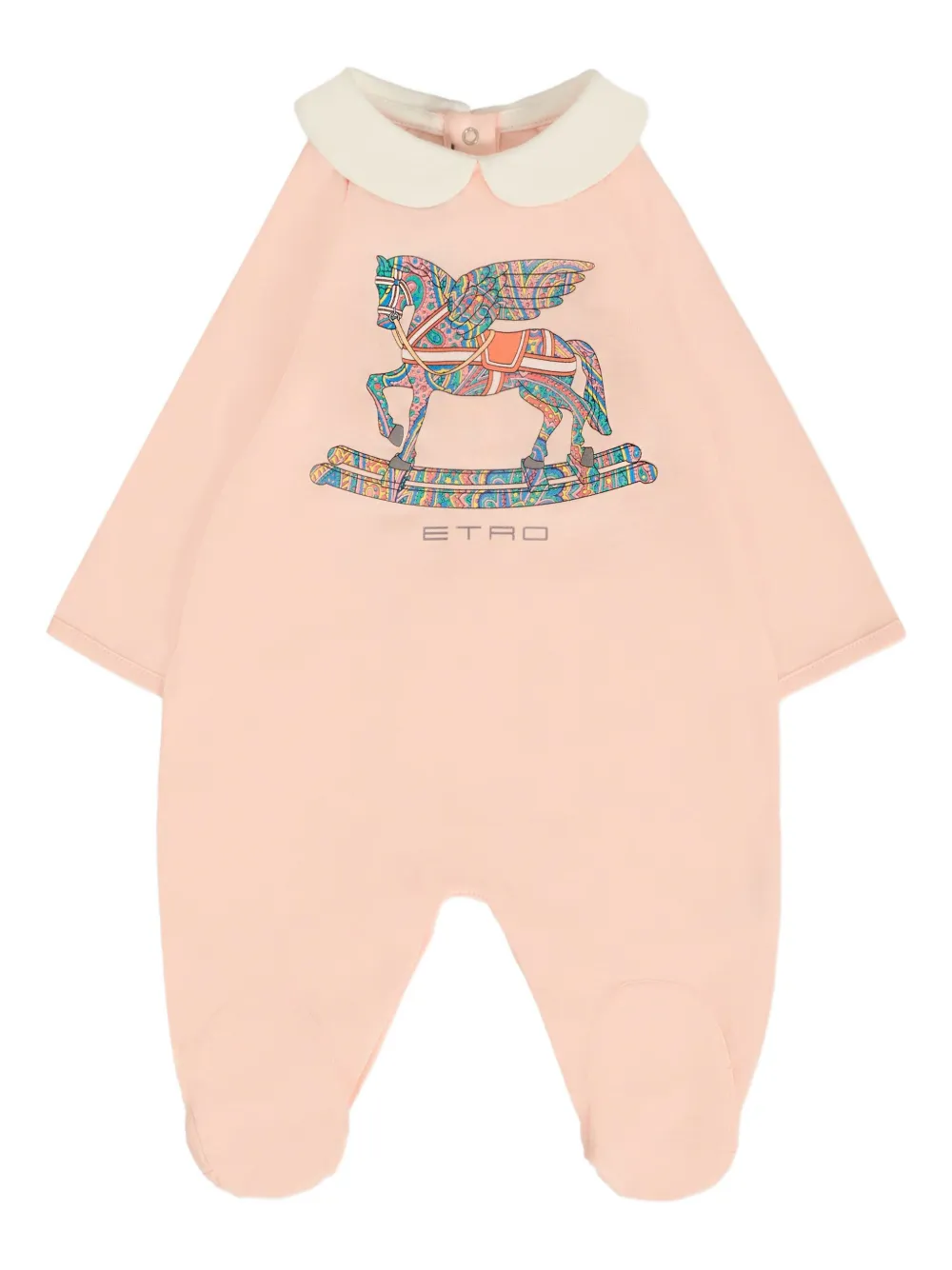 ETRO KIDS Pegaso-print cotton babygrow set Roze