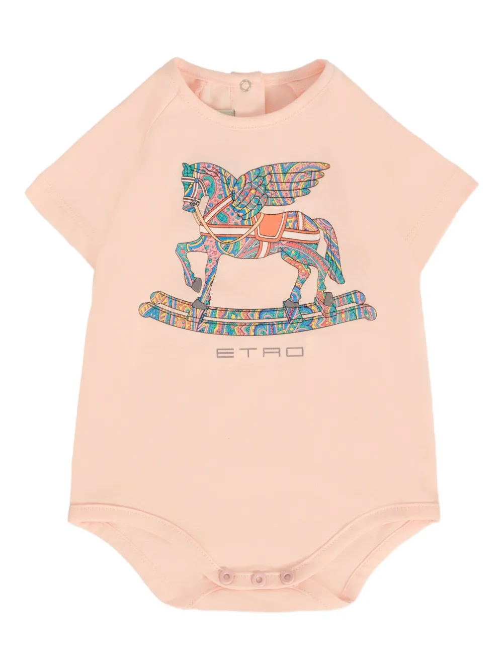 ETRO KIDS Pegaso-print cotton babygrow set Roze