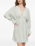 Ottod'Ame V-neck pleated mini dress - Neutrals