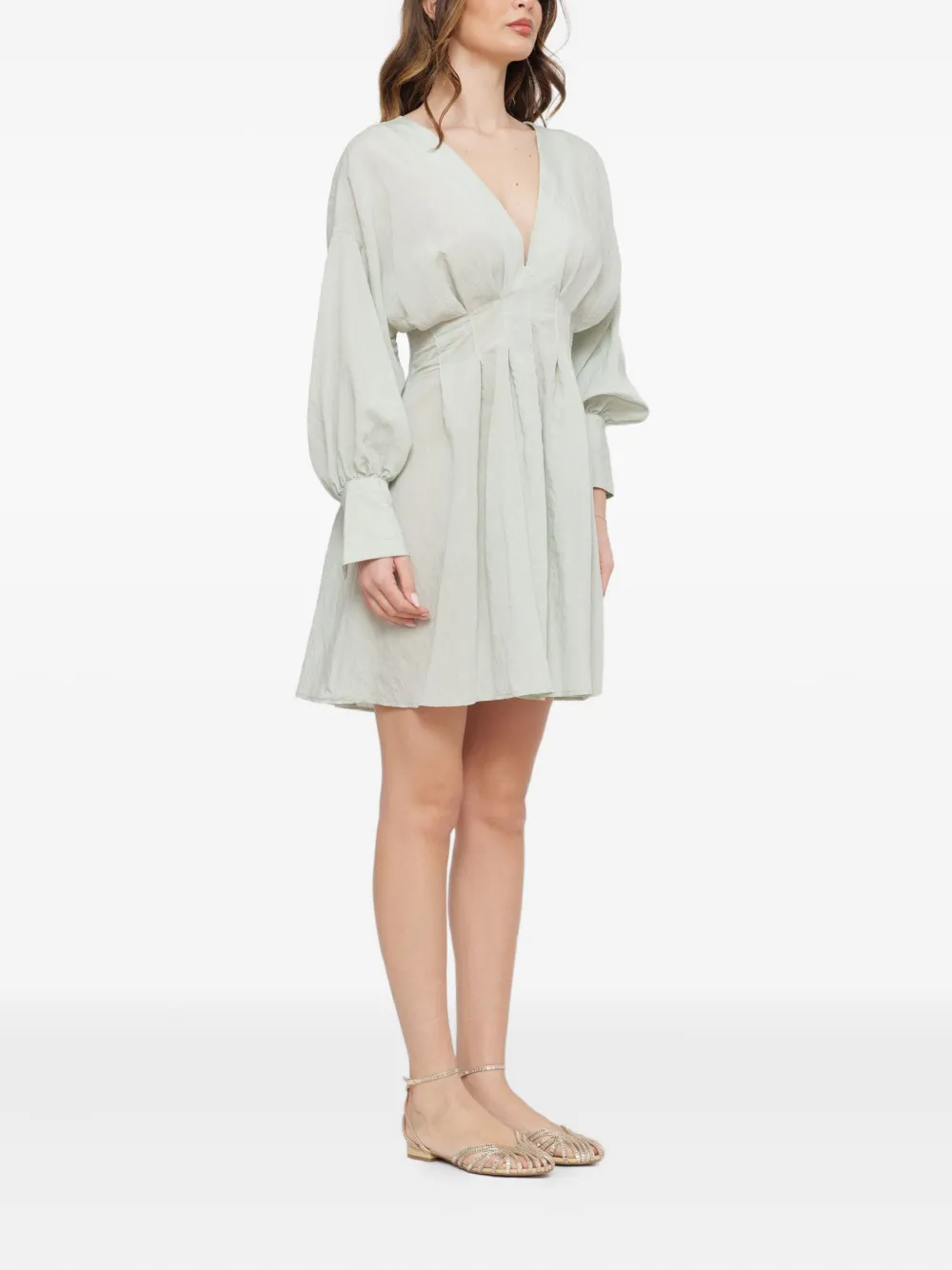 Ottod'Ame Mini-jurk met V-hals Beige
