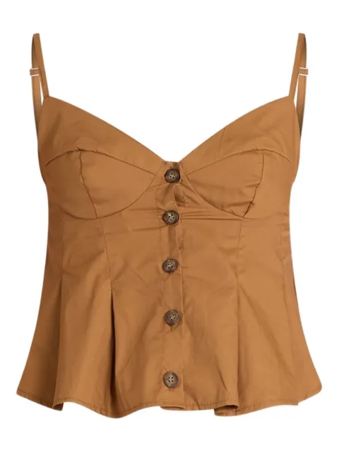 VICOLO button-front peplum top
