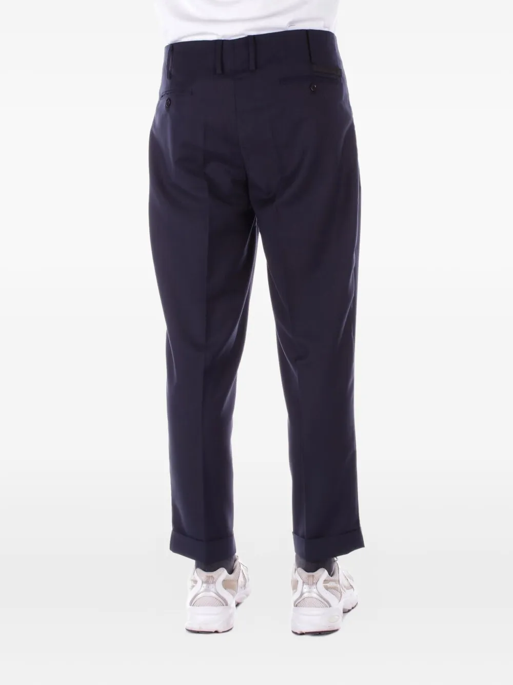 John Richmond Geplooide broek met cuffs en zoom - Zwart