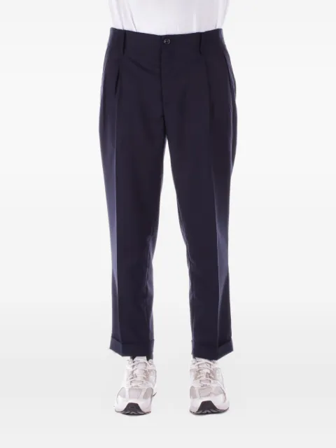 John Richmond pressed-pleats cuffed-hem trousers
