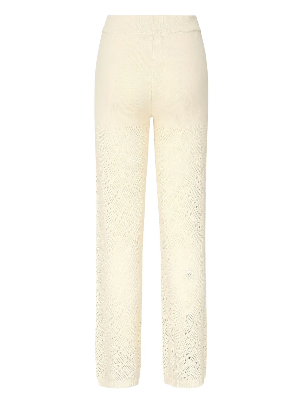 Akep elasticated-waist crochet trousers Beige
