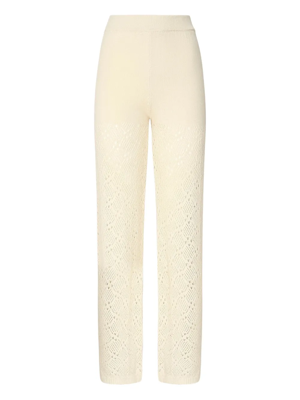 Akep elasticated-waist crochet trousers Beige