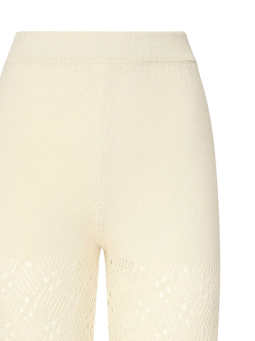 Akep elasticated-waist crochet trousers Beige