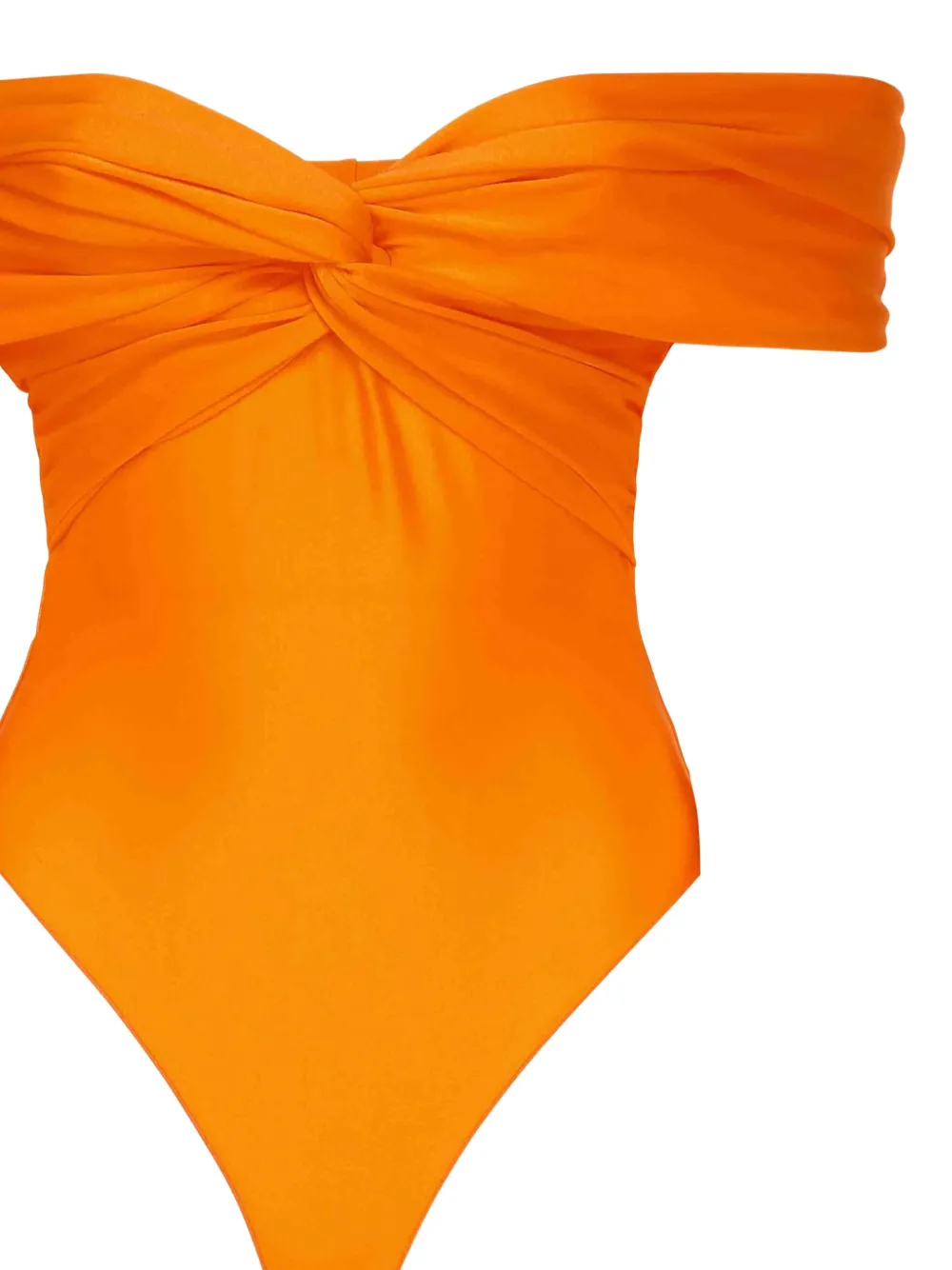 THE ANDAMANE twist-front off-shoulder bodie Oranje