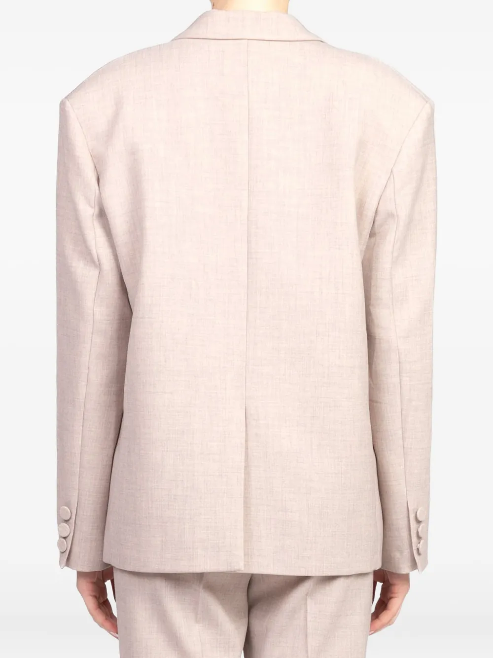 Vicolo Double-breasted Long-sleeve Blazer In Neutral