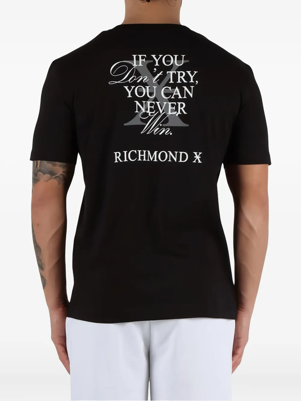 John Richmond Katoenen T-shirt met logoprint Zwart