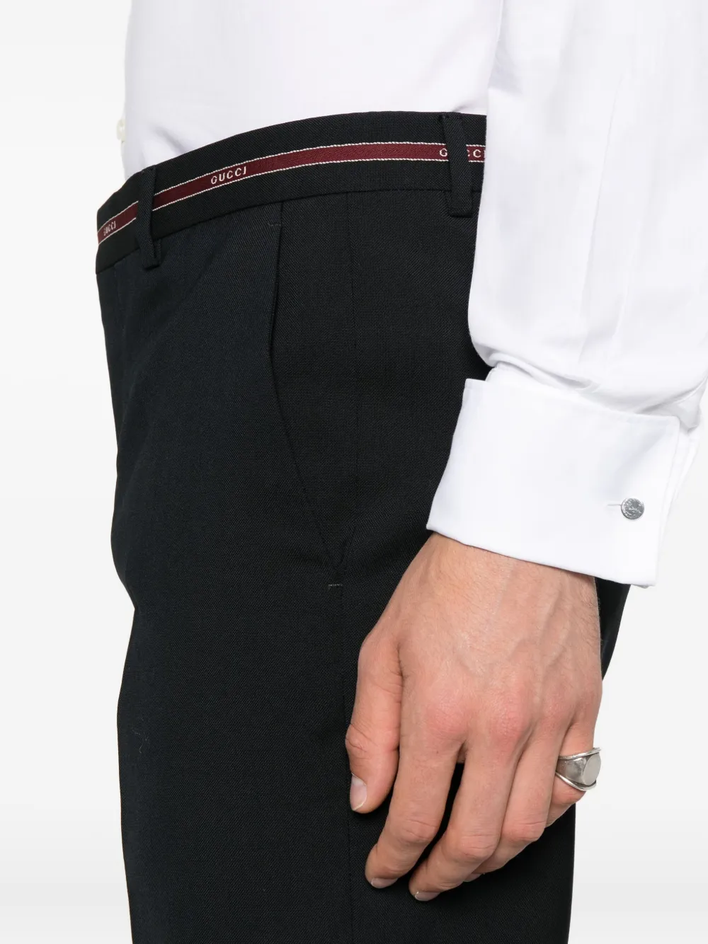 Gucci Broek met logoband Blauw