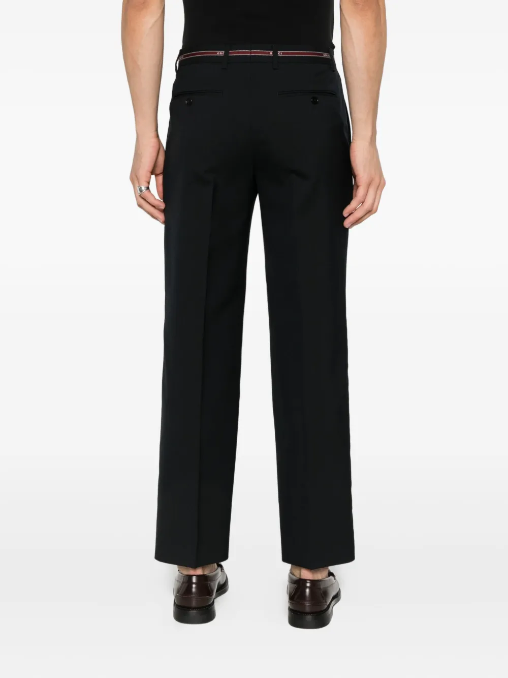 Gucci Broek met logoband Blauw
