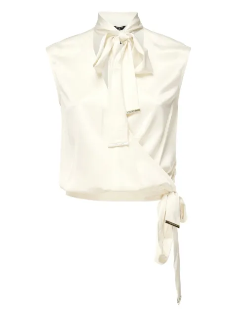 Marciano bow-neck wrap top