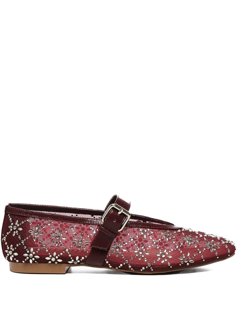 Bibi Lou Helia buckle-strap rhinestone flats - レッド Bibi Lou Helia buckle-strap rhinestone flats - レッド