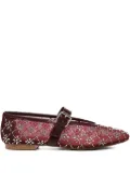 Bibi Lou Helia buckle-strap rhinestone flats - Red