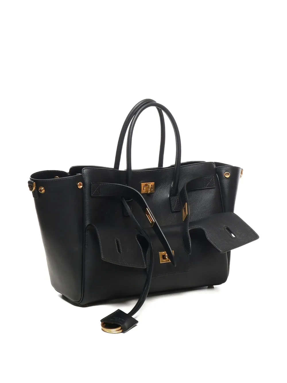 Balenciaga Bell Air kleine leren shopper Zwart