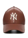 NEW ERA CAP logo-embroidered leather baseball cap - Brown
